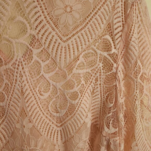 Bebe Unique Pink Lace Over Top Fairycore Barbiecore Bohemian Size XL - Picture 4 of 5
